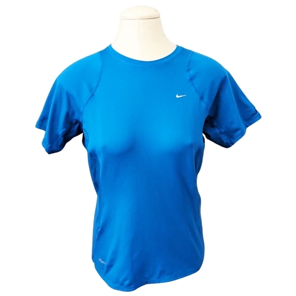 Nike Fit Dry Blue short sleeve athletic T-shirt Medium Dri Fit - Picture 1 of 4